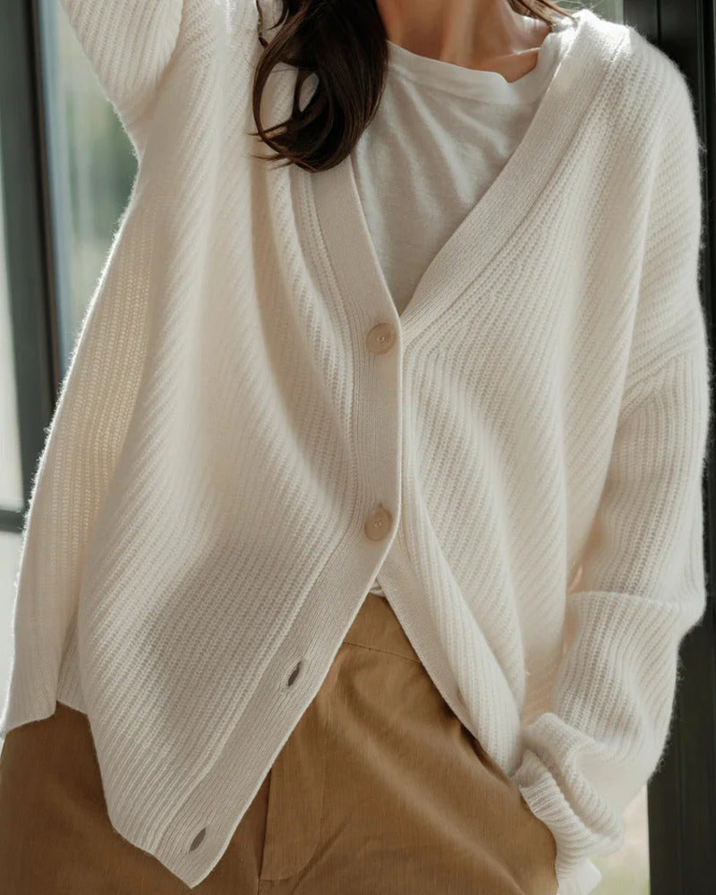 Oversized Soft Knit Cardigan In Neutral Tones