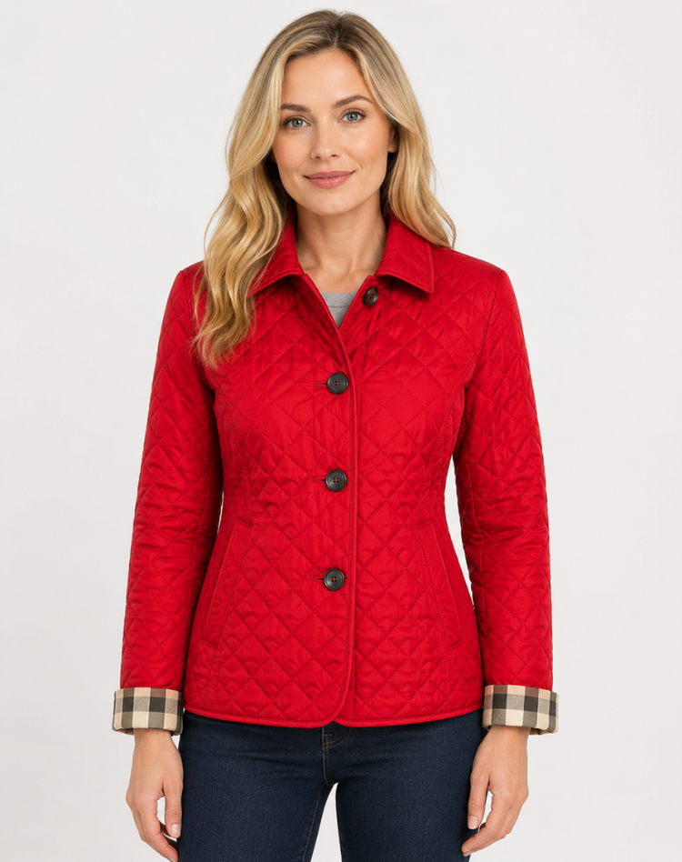 Elegant Quilted Transitional Jacket With Collar