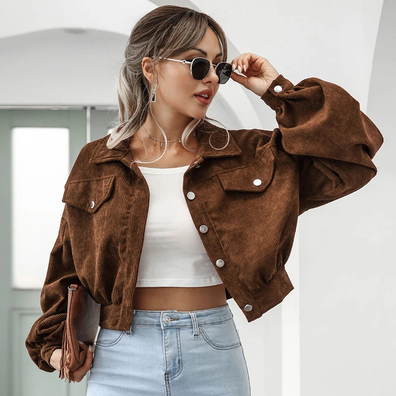 Serena Bellucci Cropped Corduroy Jacket