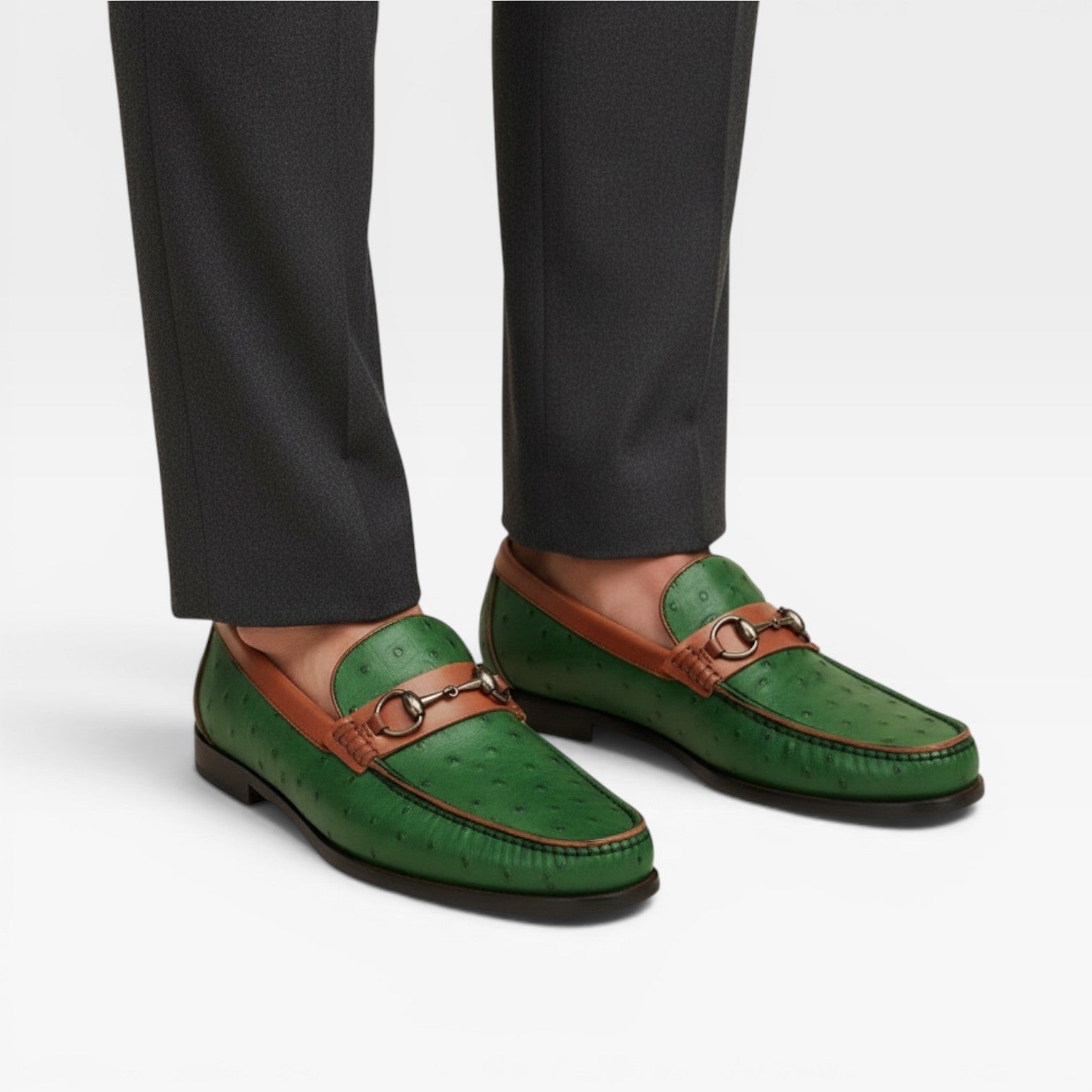 Genuine Leather Bit Loafers For Men