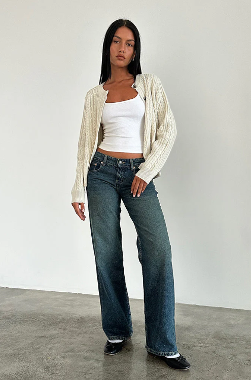 Roselina Straight-Leg Low-Rise Jeans