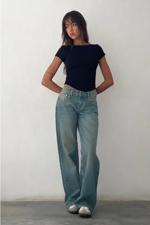 Roselina Straight-Leg Low-Rise Jeans