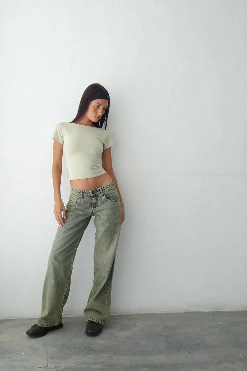 Roselina Straight-Leg Low-Rise Jeans