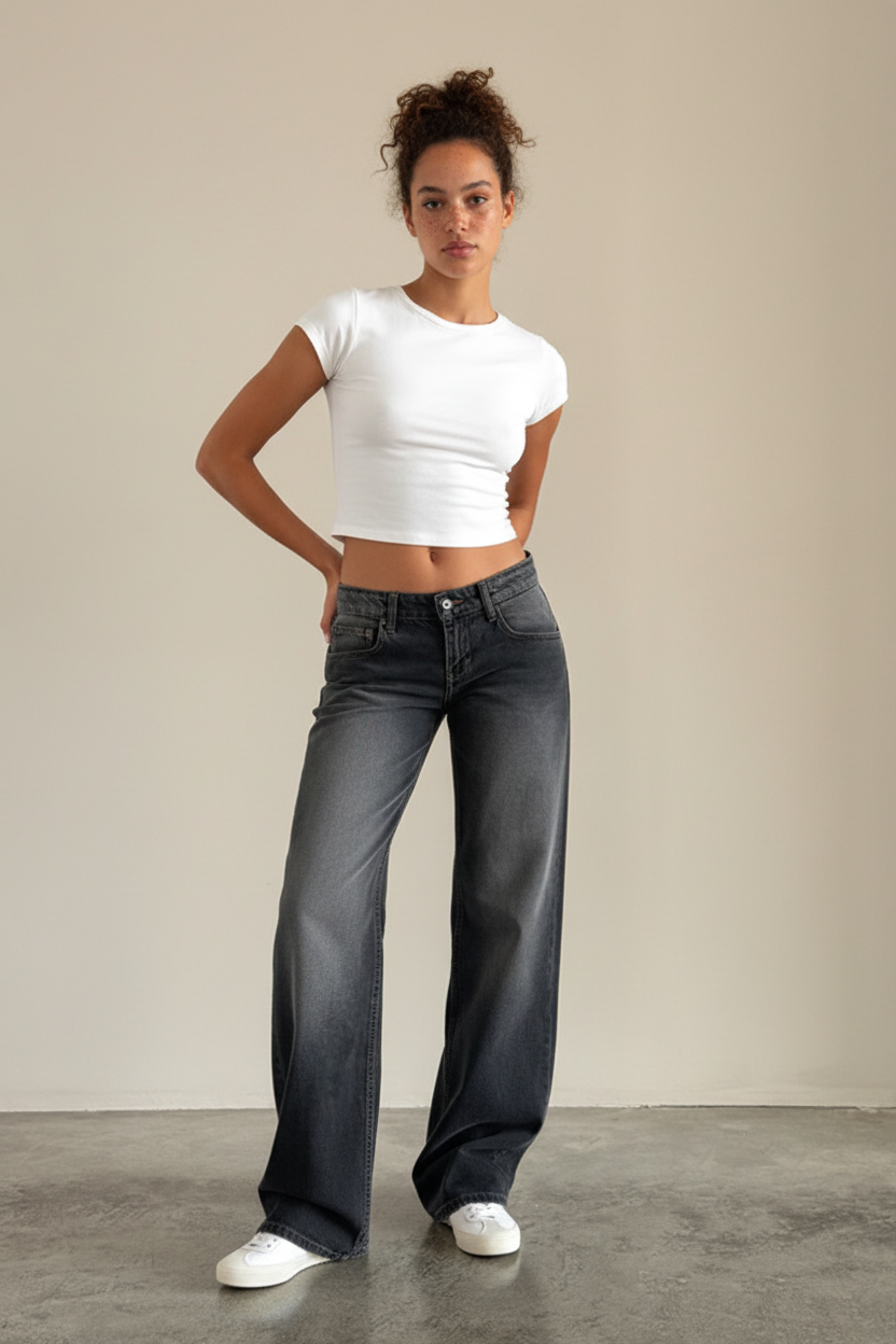 Roselina Straight-Leg Low-Rise Jeans