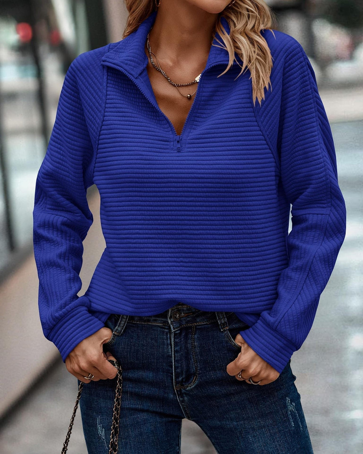 Modern Fit Quarter Zip Sweater