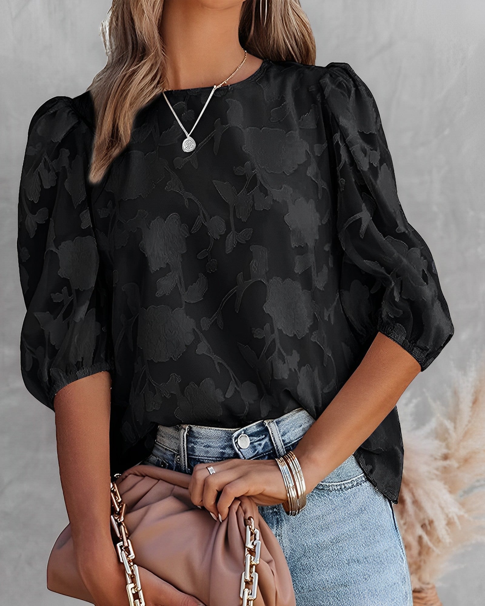 Women's Chiffon Puff Sleeve Blouse
