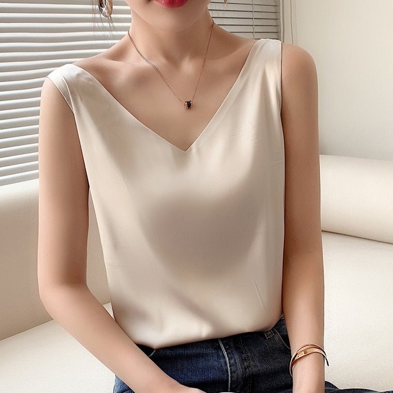 Silk-Feel Tank Top for Women Everyday Elegance