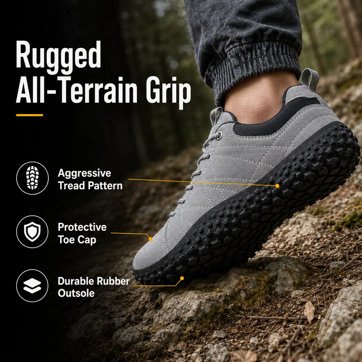 Orthopedic Wide Toe Box Barefoot Hiking Trainers