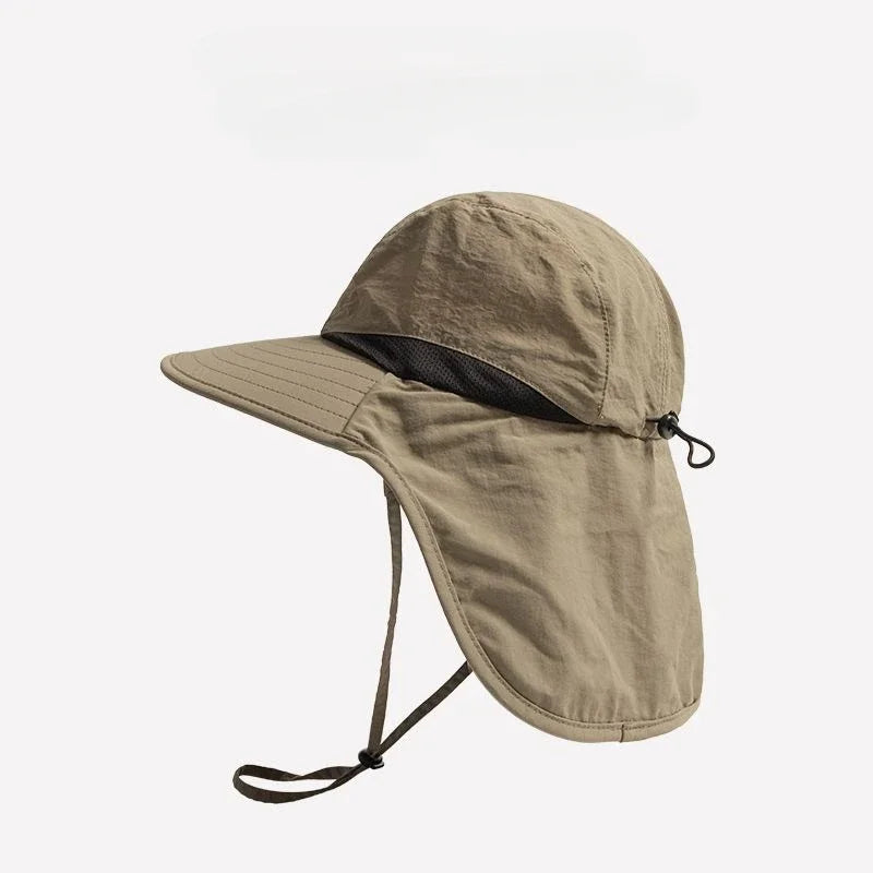 Wide Brim Sun Hat with Neck Flap and UV Protection