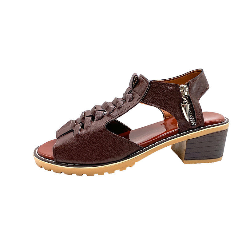 Orthopedic Heeled Lace Sandals