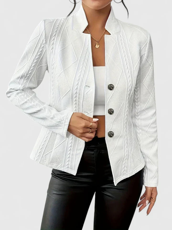Tailored Minimal Blazer With Wrinkle Resistant Finish