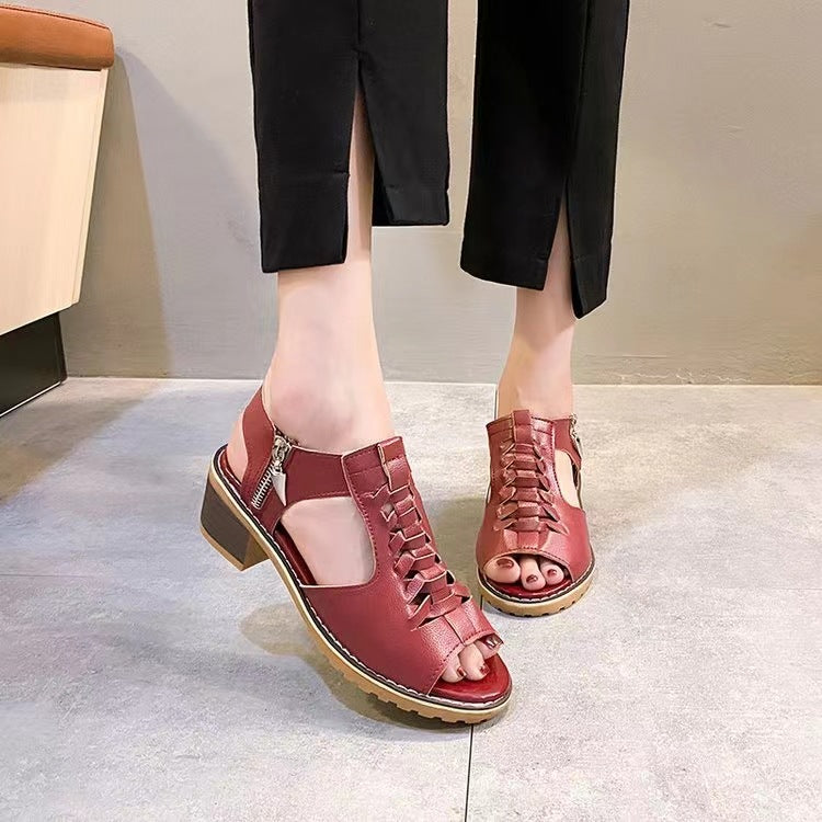 Orthopedic Heeled Lace Sandals