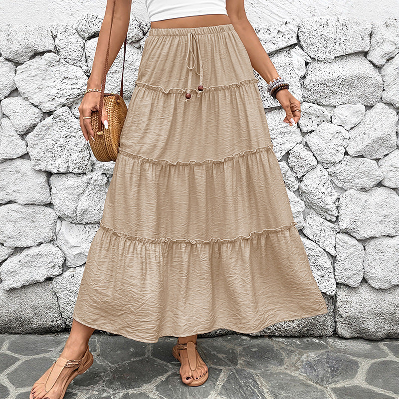 Women's Bohemian Pleated Maxi Skirt