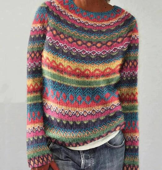 Rosalie Bellini Rainbow Stripe Knit Sweater