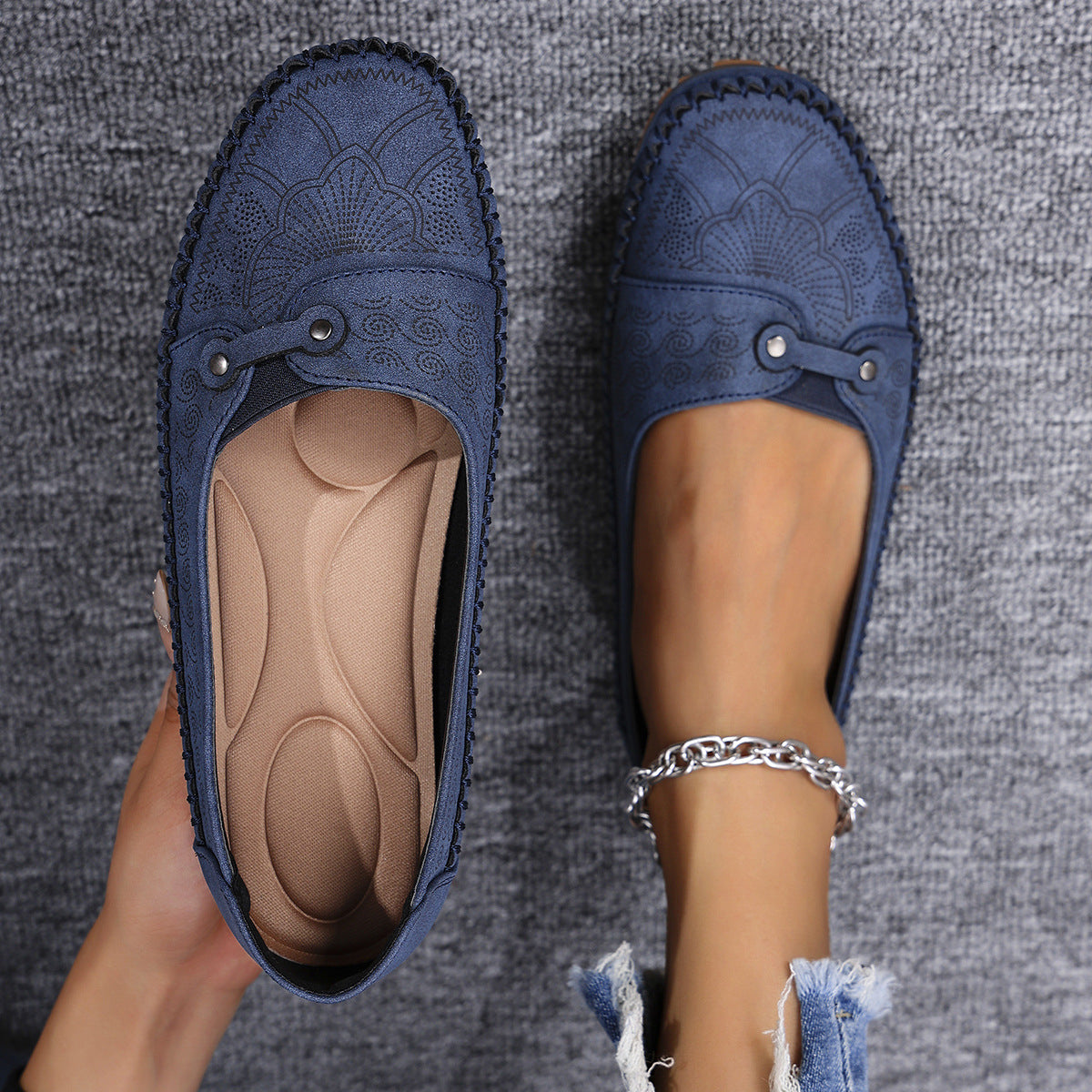 Women's Orthopaedic Suede Slip-On Loafers with Arch Support