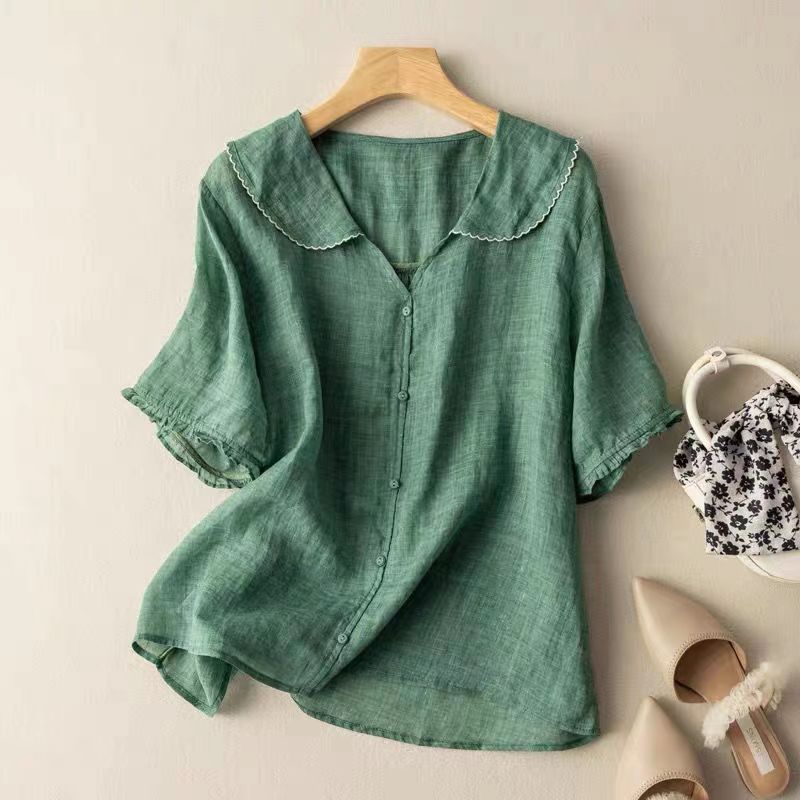 Women's Vintage Scalloped Collar Blouse