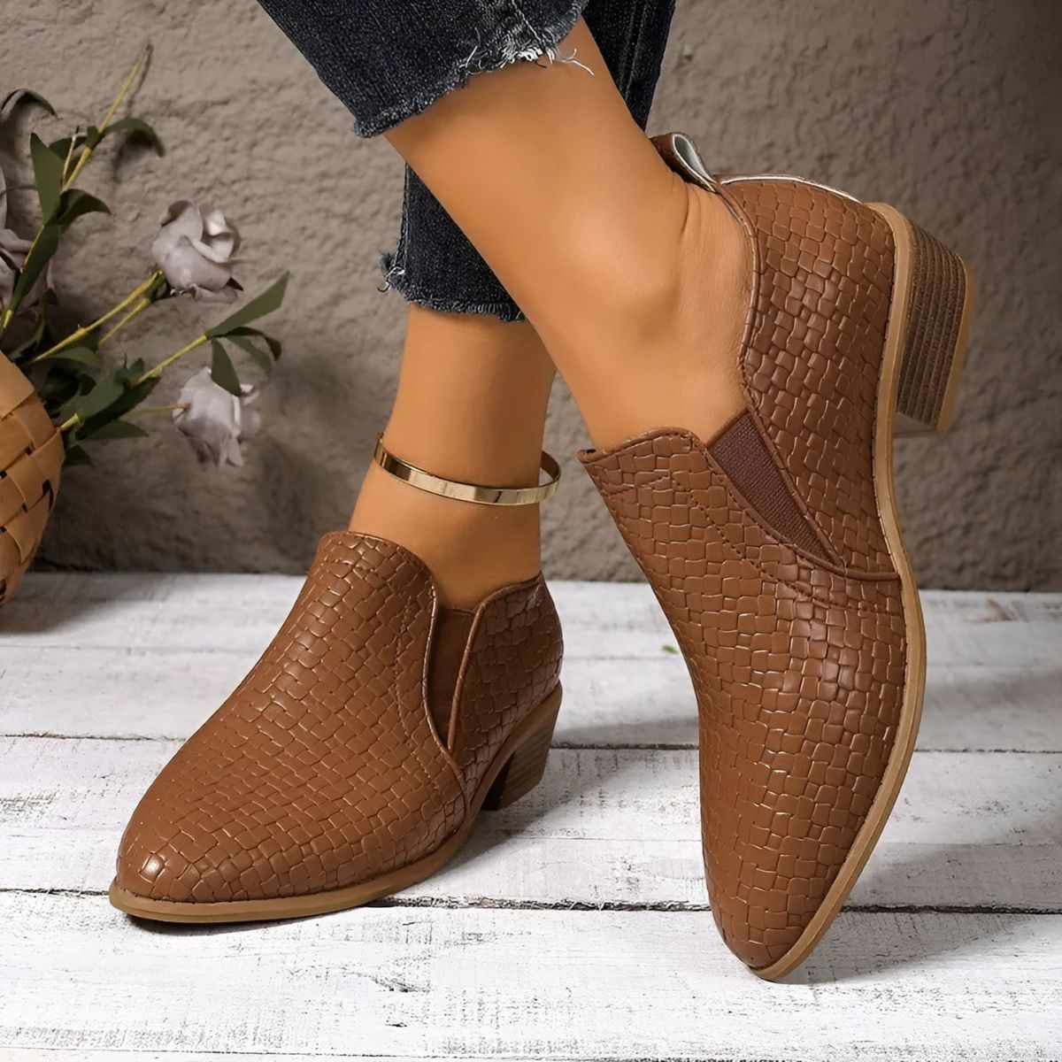 Women's Comfort Oxford Block Heel Shoes