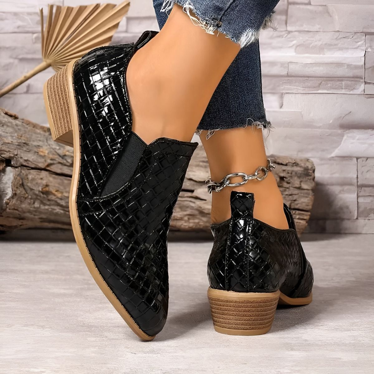Women's Comfort Oxford Block Heel Shoes
