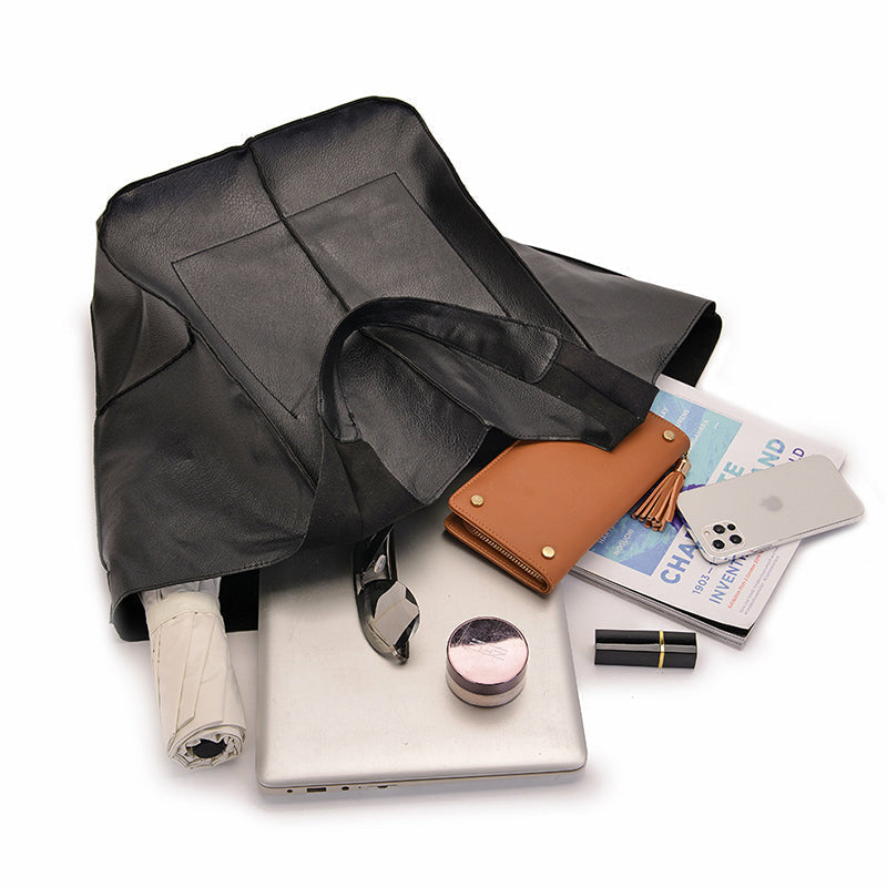 Oversized Vintage Leather Shoulder Bag