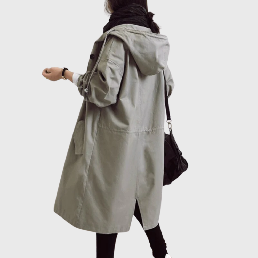 Water Resistant Belted Trench Coat With Pockets