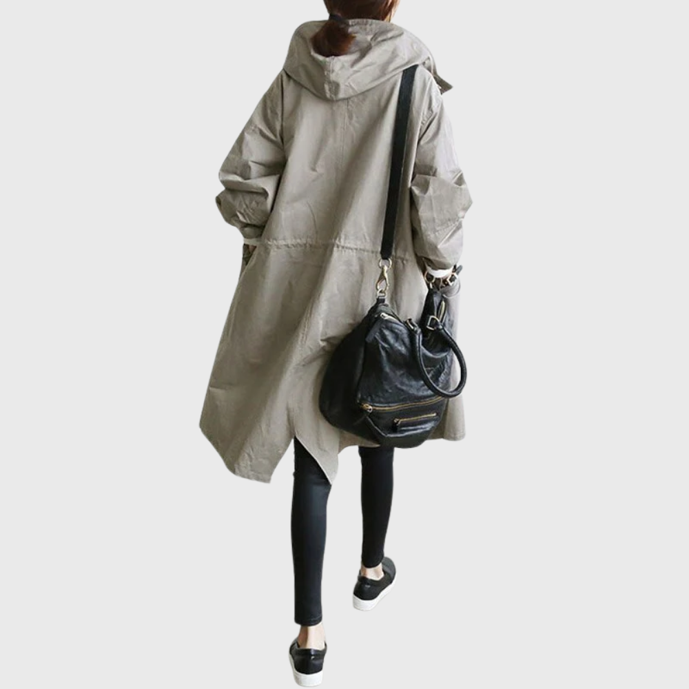 Water Resistant Belted Trench Coat With Pockets