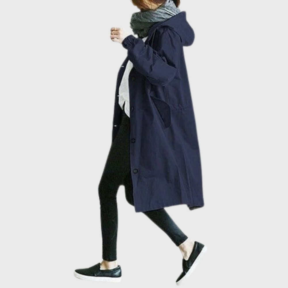 Water Resistant Belted Trench Coat With Pockets