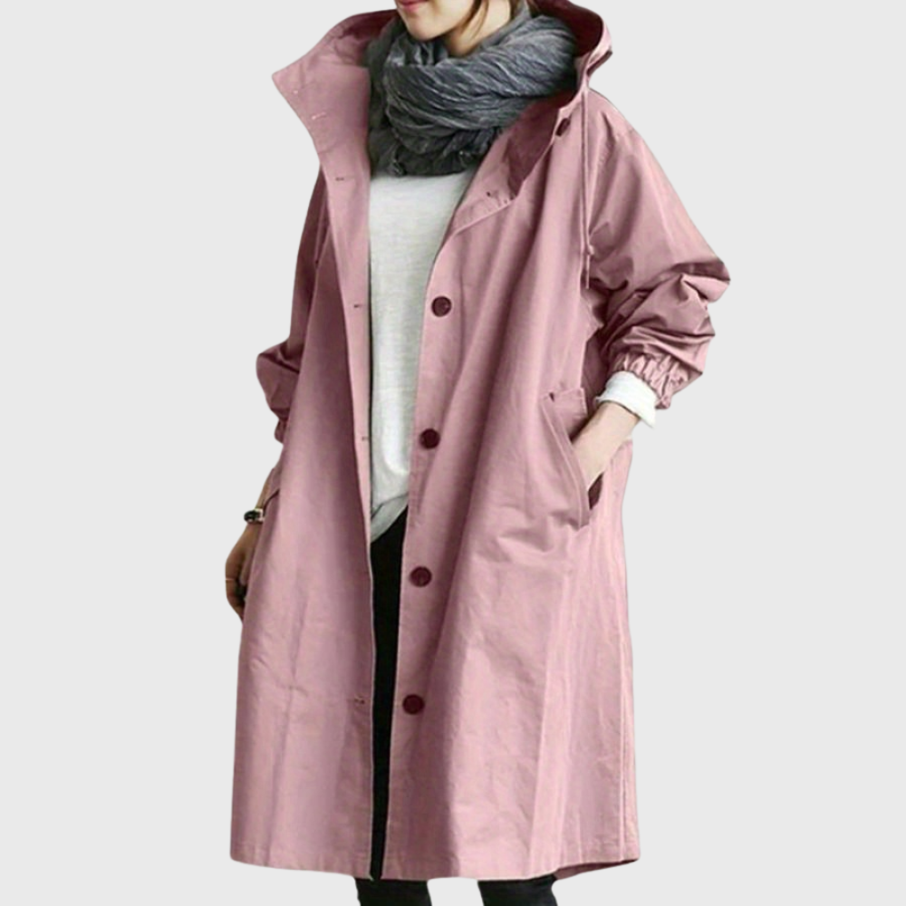 Water Resistant Belted Trench Coat With Pockets