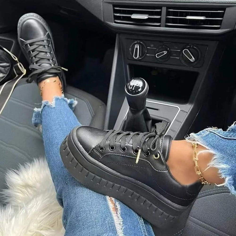Thick Sole Lace-Up Sneakers