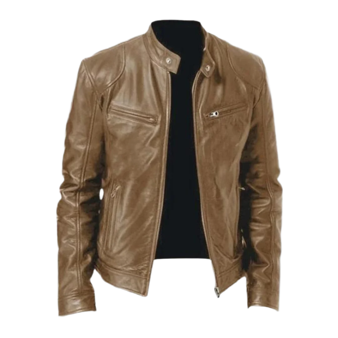 Men's Leather Bomber Jacket