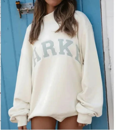 Oversized Graphic Crew Neck Long Sleeve Sweater