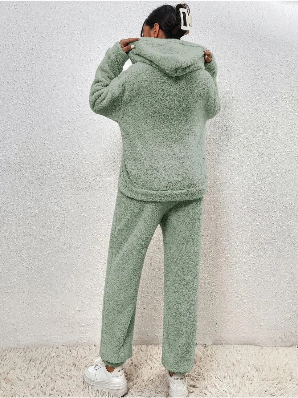 Cozy Hooded Teddy Fleece Lounge Set