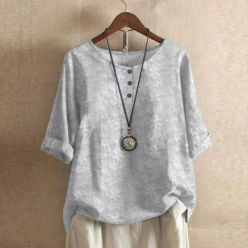 Short Sleeve Floral Print Blouse