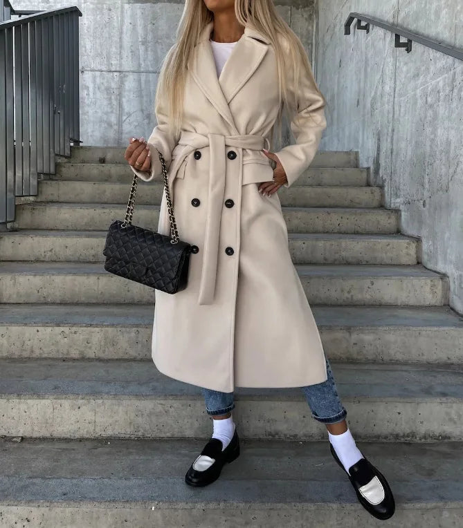 Elegant Long Trench Coat for Women