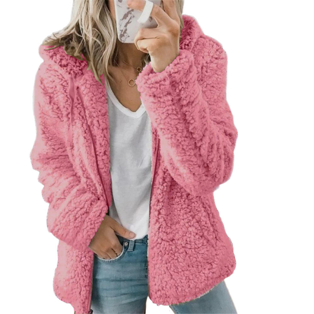 Teddy Fleece Coat with Full Zip and Pockets