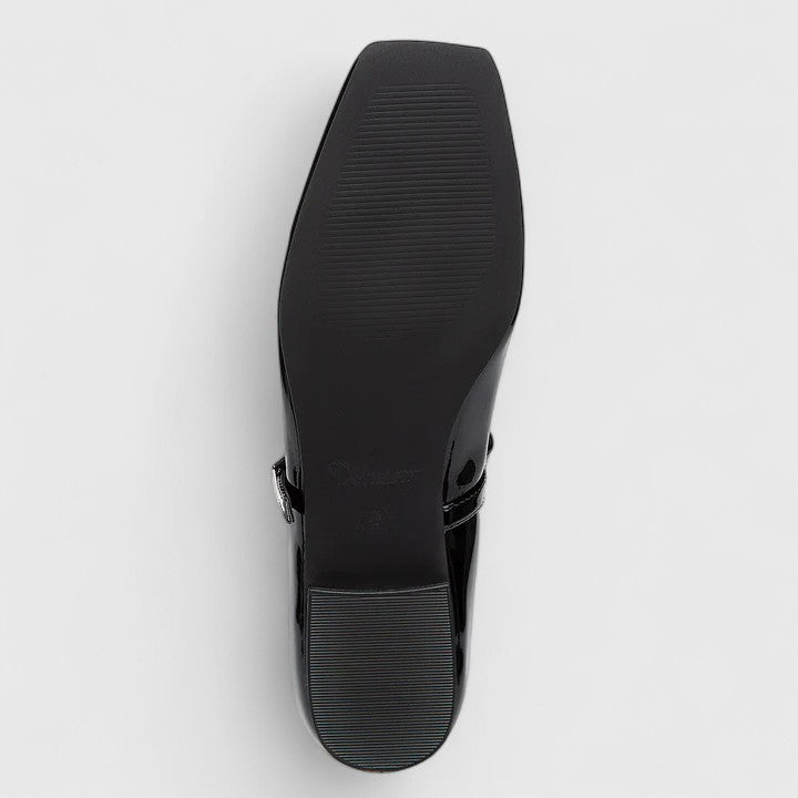 Square Toe Ballet Flats With Bow Detail