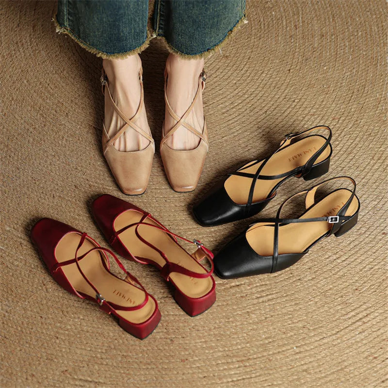 Adjustable Buckle Strap Block Heels