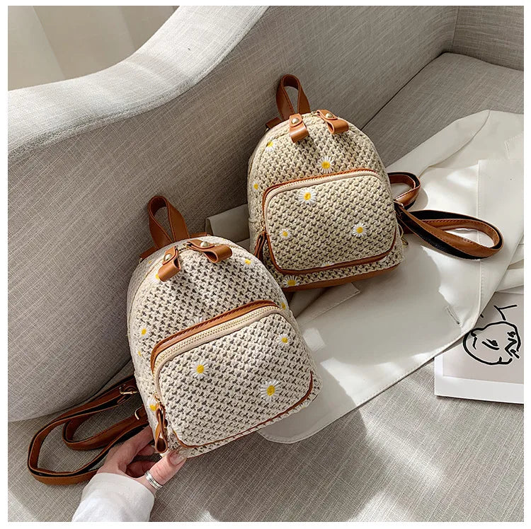 Floral Embroidered Structured Crossbody Bag