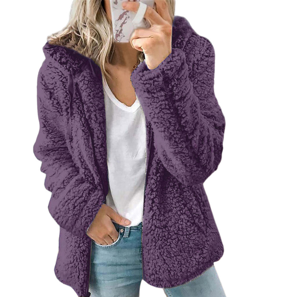 Teddy Fleece Coat with Full Zip and Pockets