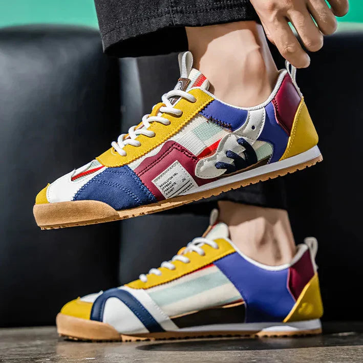 Men's Breathable Layered Panel Utility Sneakers