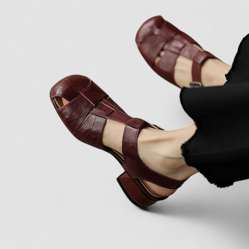 Block Heel Mary Jane Shoes With Ankle Strap