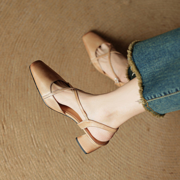 Adjustable Buckle Strap Block Heels