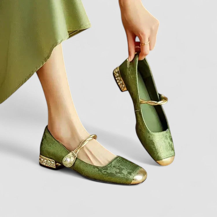 Chrystahh Orthopedic Mary Jane Shoe with Low Block Heel