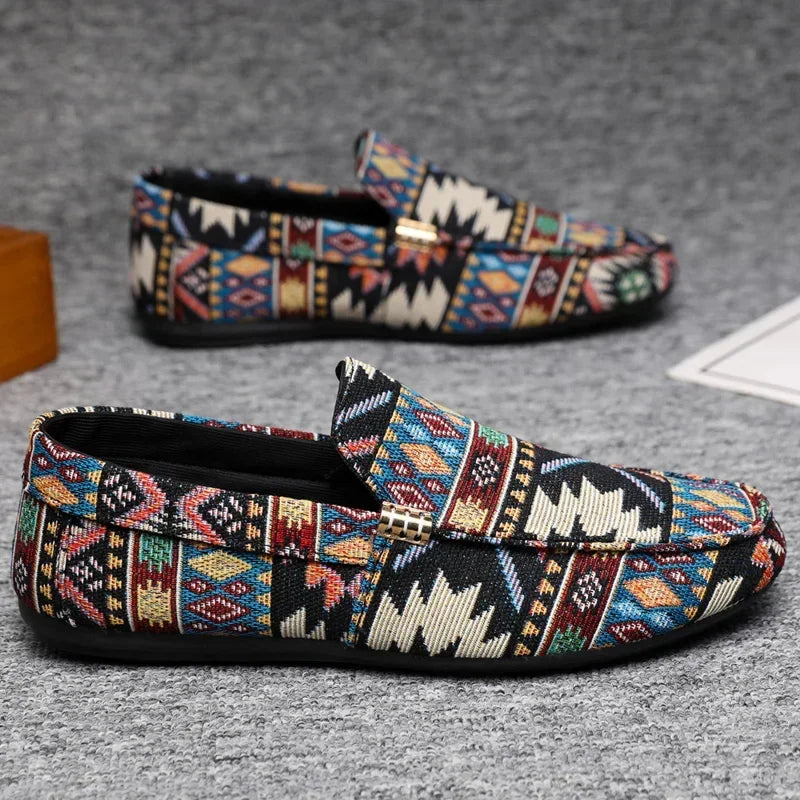 Rio Aztec Canvas Loafers