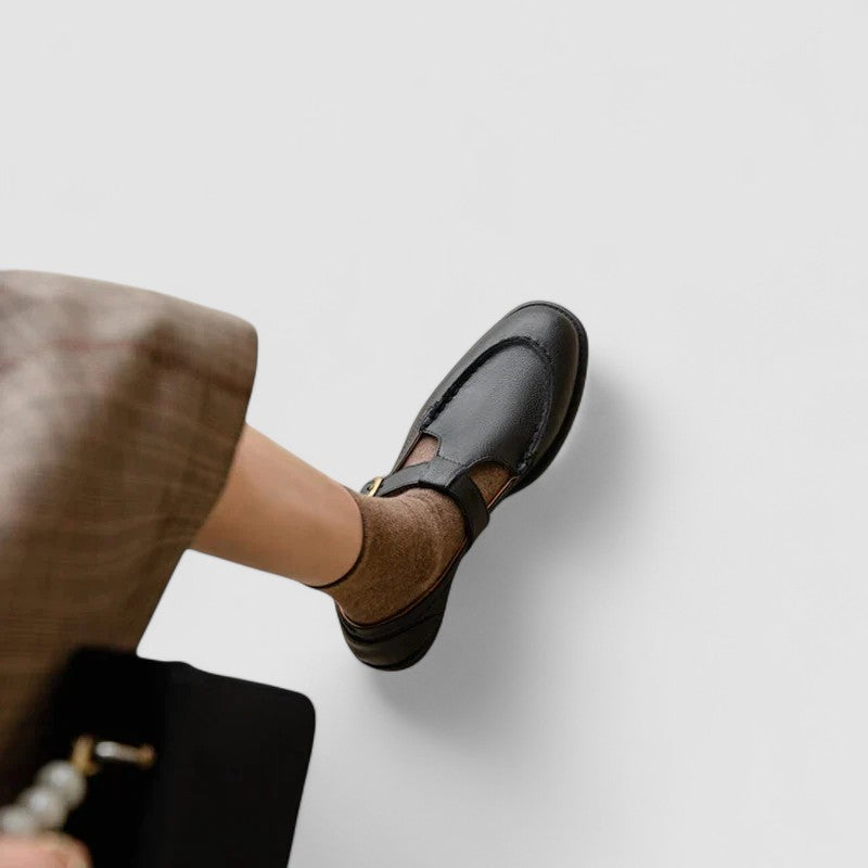 Square Toe Mary Jane Shoes With Low Stacked Heel