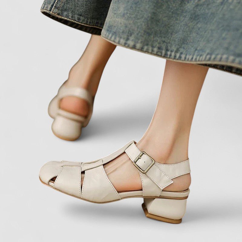 Block Heel Mary Jane Shoes With Ankle Strap
