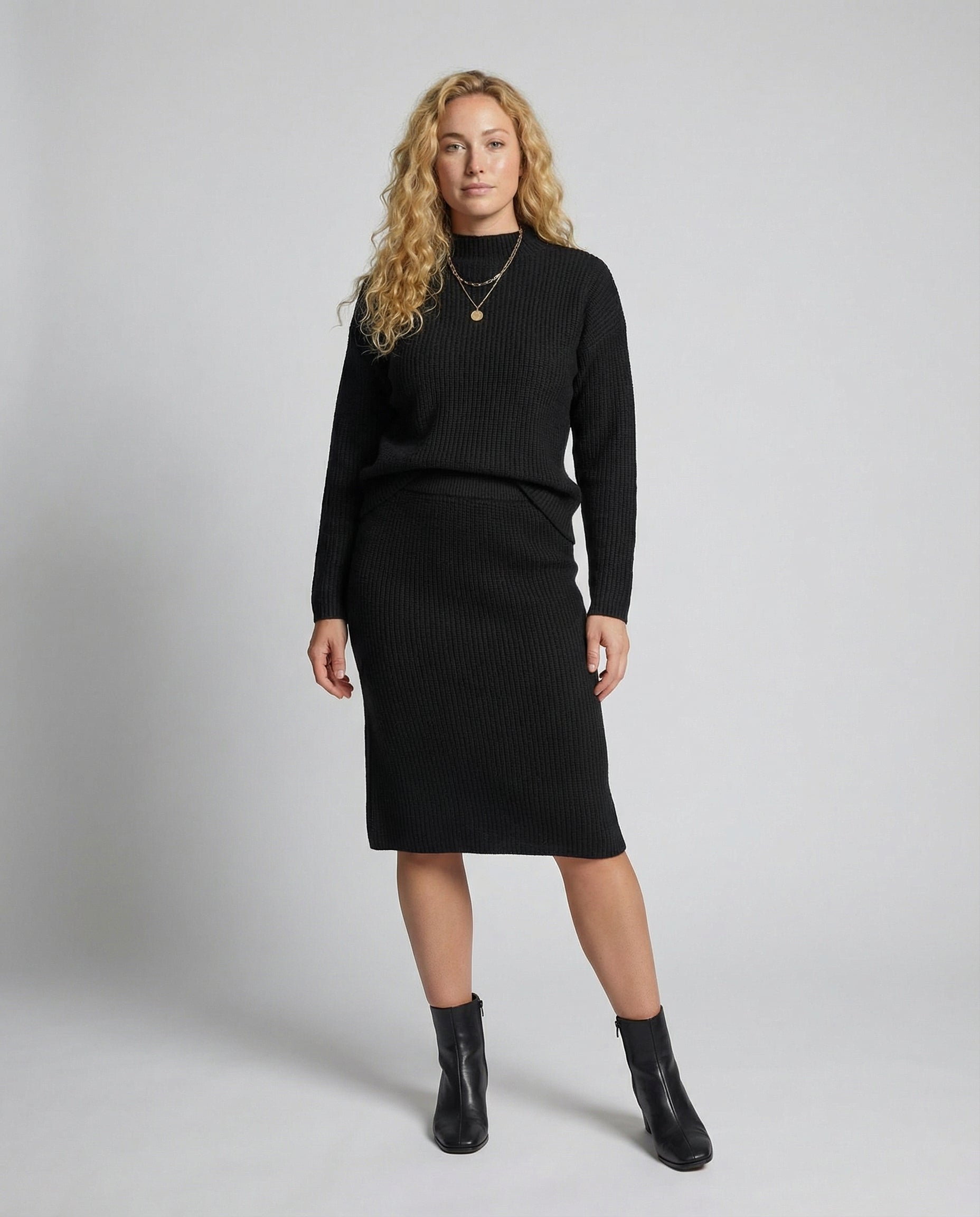 Coordinated Two Piece Sweater and Skirt Set