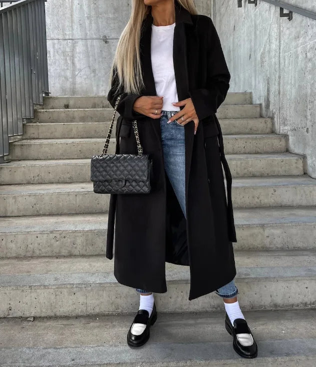 Elegant Long Trench Coat for Women