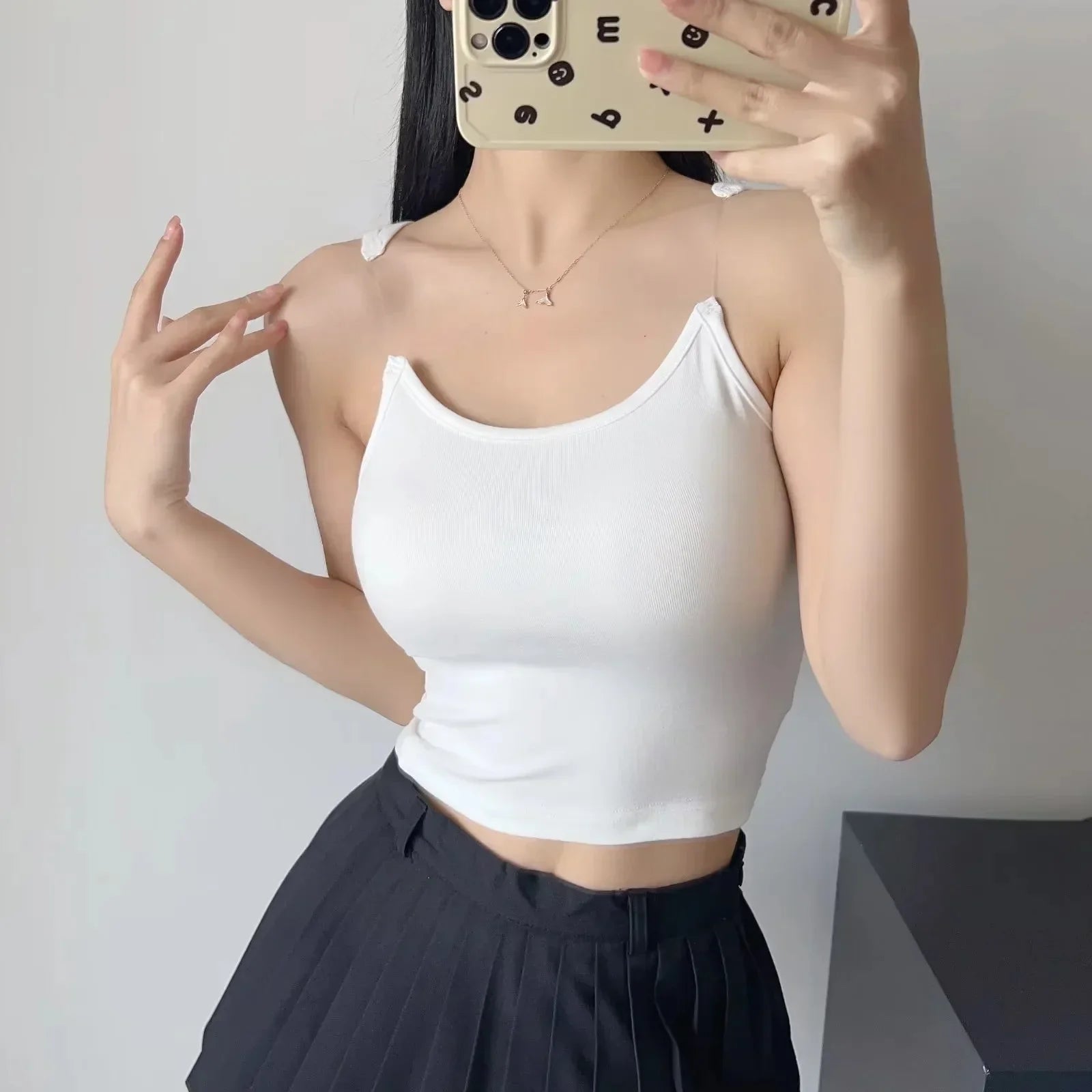 Seamless Invisible Shoulder Strap Tank Top