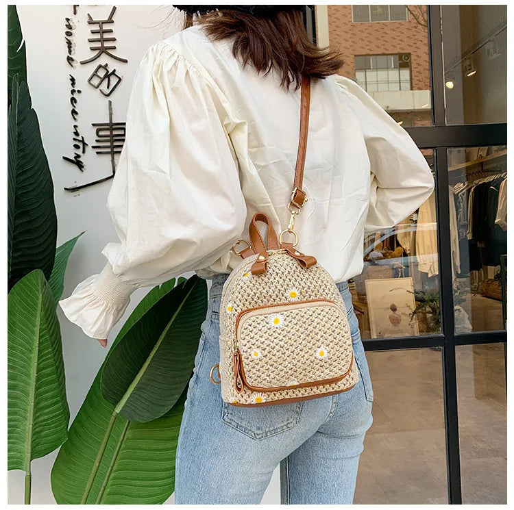 Floral Embroidered Structured Crossbody Bag