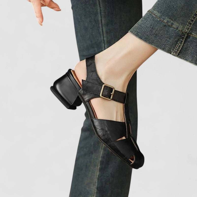 Block Heel Mary Jane Shoes With Ankle Strap